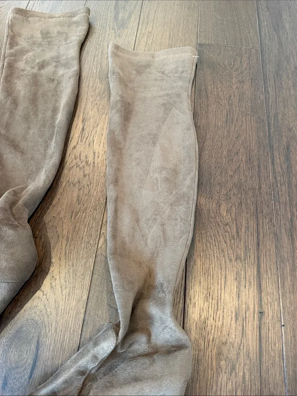 Forever 21 Knee High Pointed-Toe Block Heel Boots in Taupe Size 8 - C27-183 - Image 4