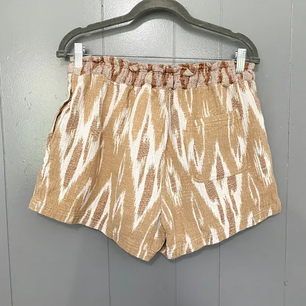 Aerie Tan Tribal Jacquard High Waisted Cotton Pull-on Summer Beach Shorts M - Image 3