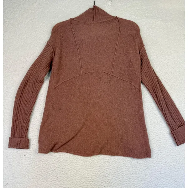 Free People Sweater Womens S Pink Tunic Mock Neck Alpaca Blend Relaxed - Image 3