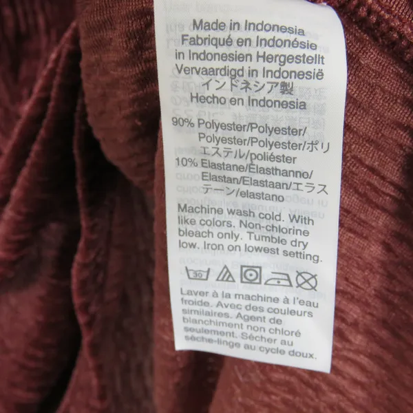 Madewell Texture & Thread Crinkle Velvet Flutter Sleeve Top Dusty Burgundy Med - Image 6