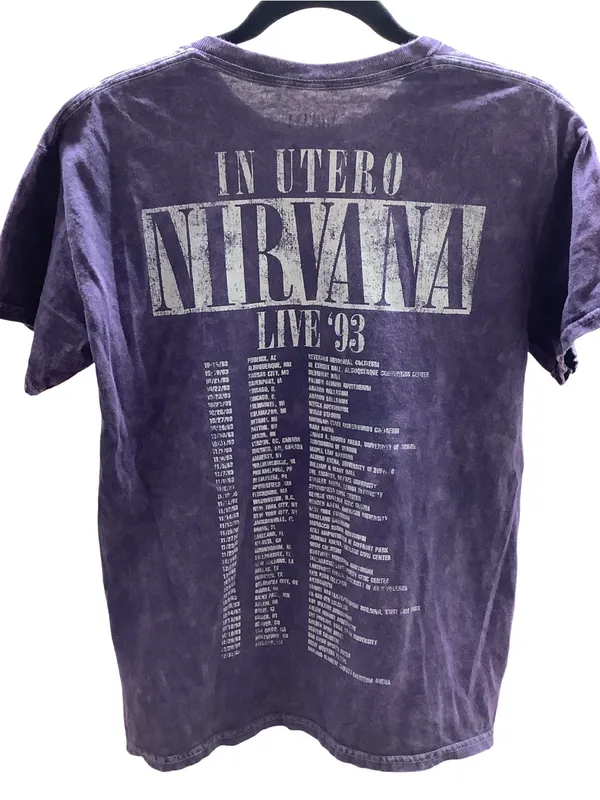 Nirvana Size Medium Purple Washed Logo Tee, Preloved - Image 2