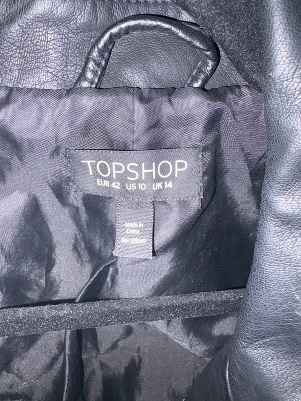 Topshop Faux Leather Jacket Black - Image 3