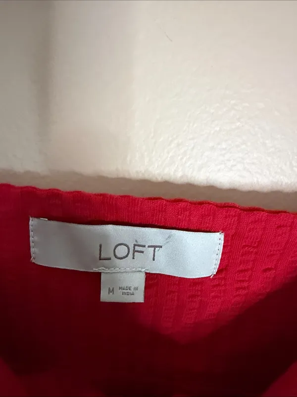 LOFT Red Tie-Front Peplum Camisole - Image 2