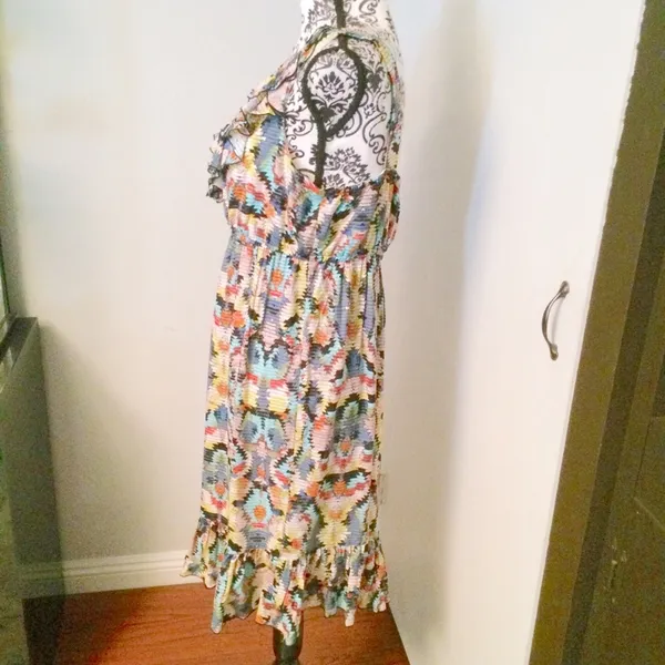 Blu Sage Women's Sleeveless Print Ruffle Dress Sz-12 - Image 3