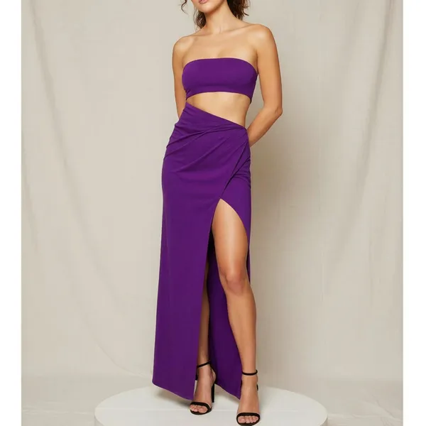 LOVERS + FRIENDS Montrose Strapless Cut-Out Maxi Dress, Purple, Large - Image 3