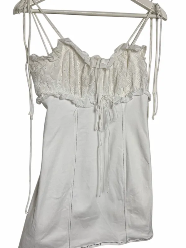 For Love Of Lemons White Mini Dress - Image 4