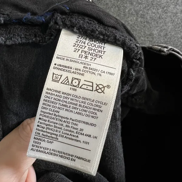 Gap Womens Cargo Jeans Washed Black High Rise Straight Leg Utility Pants 27 4S - Image 4