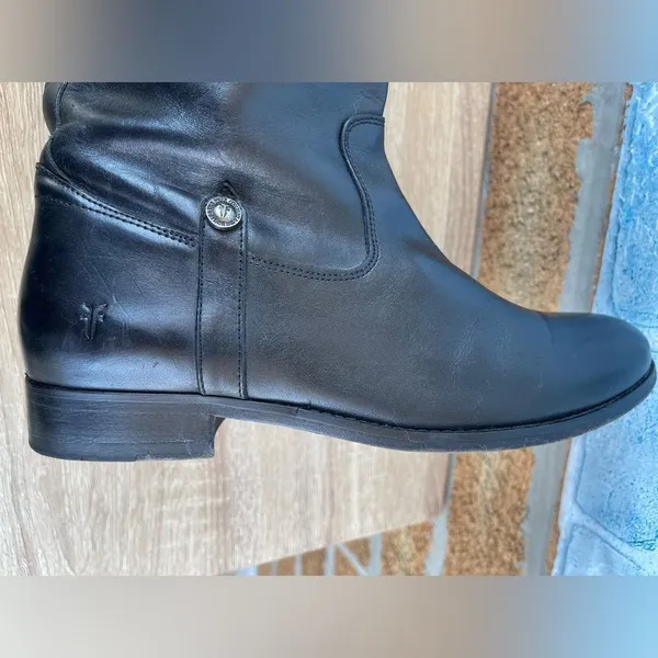 Frye Melissa Button Black Leather Knee High Riding Boots. 8.5 B - Image 4