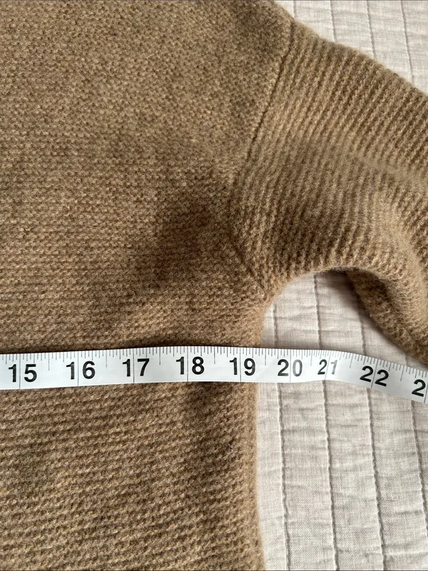 J.Jill light brown wool knit boat neck Boxy relaxed drop shoulder sweater L - Image 11
