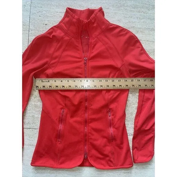 Zella zip jacket pink/coral fitted, Vented‎ Back Activewear,stretchy, Pocket - Image 2