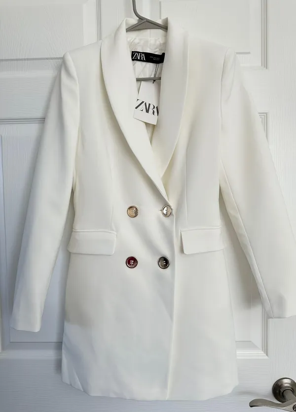 ZARA blazer dress double breasted white - Image 9
