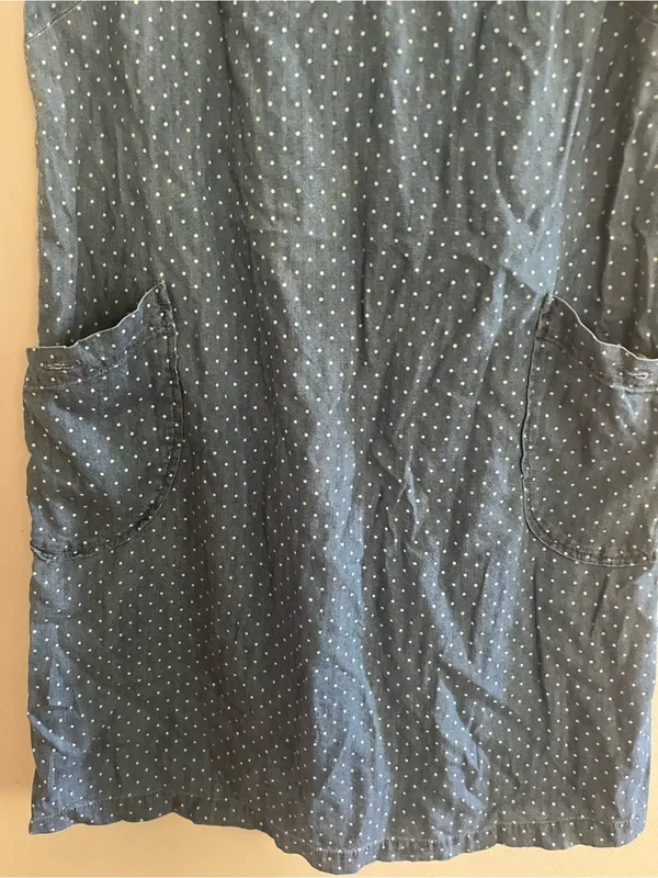 Tommy Hilfiger Cotton Chambray Polka Dot Mini Shift Dress 8 Coastal Euro Summer - Image 4