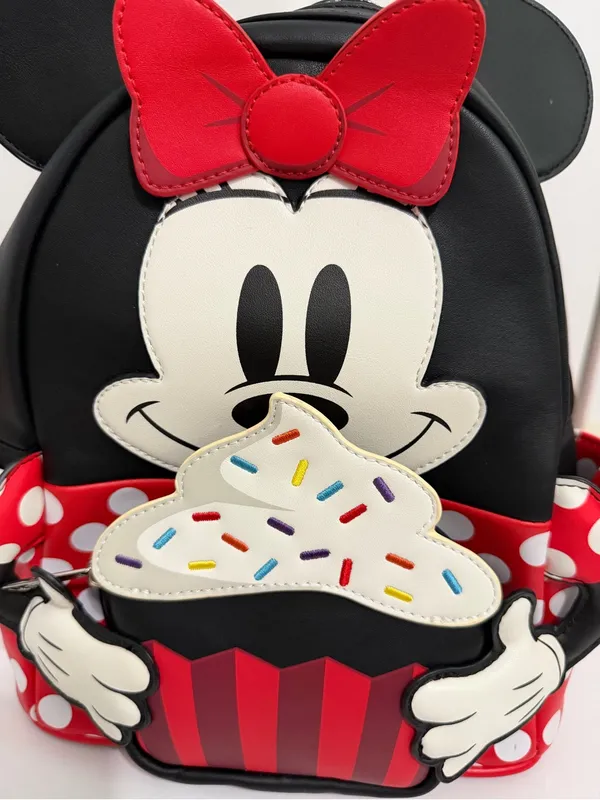 Loungefly Disney Minnie Mouse "Oh My" Cosplay Sweets Sprinkle Cupcake Backpack - Image 4