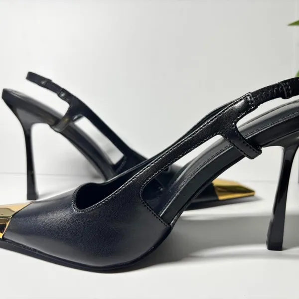 Elegant Women's Metal Pointed Stiletto Heels - Image 3