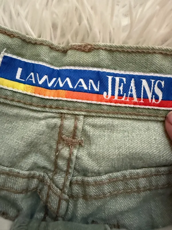 Vintage Green High Waisted Jeans Size XS 25 Waist Straight Leg Minimalist - Image 2