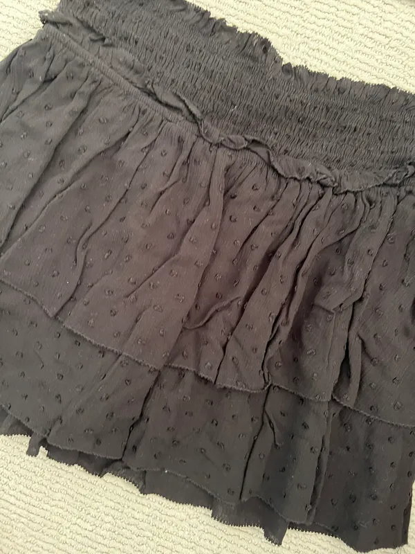 Olivaceous We’re All Pretty Girls Black Ruffle Polka Dot Top Skirt Set - Image 4