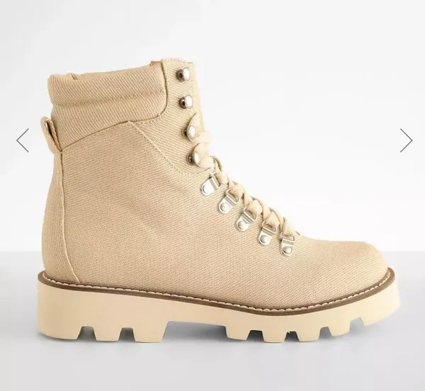 Arlene Combat Boot 6.5 Beige Tan - Image 4