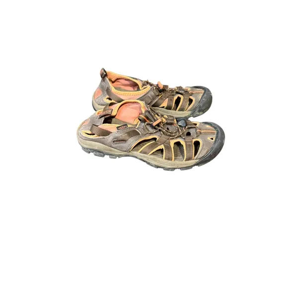 Keen Women's Sandals Anti Odor Footbed Suede Waterproof Slip-On Brown Orange 11 - Image 4