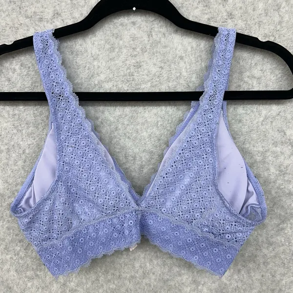 Ambrielle Womens Light Blue Lace Bralette Size Medium Padded - Image 5