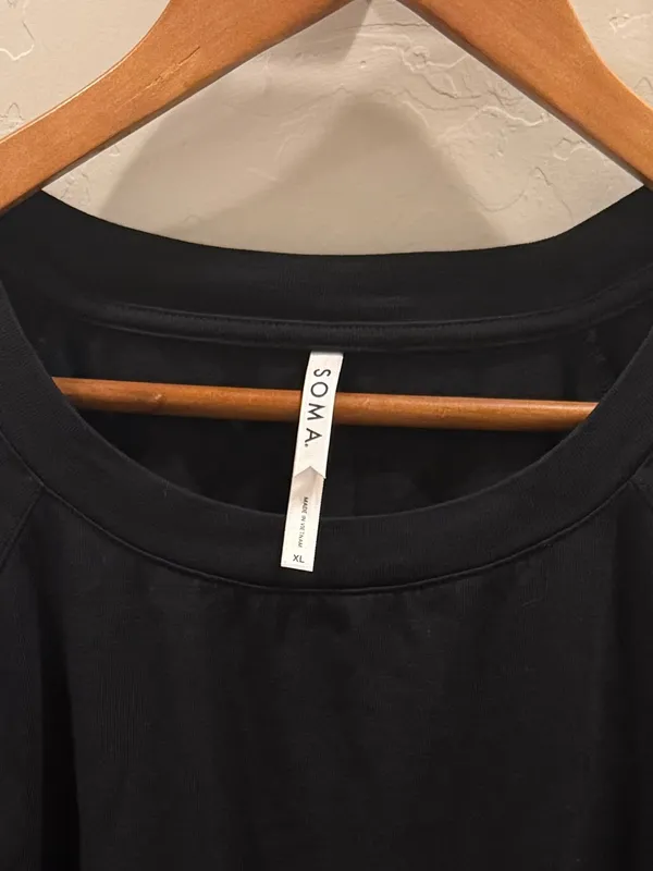 Soma Black Raglan Long Sleeve Lounge Pajama Top XL - Image 3