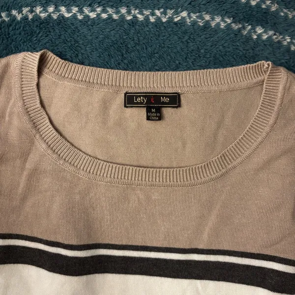 Lety & Me Striped Sweater Black Size M - Image 6