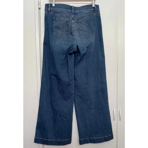 Spanx Seamed Front Wide Leg Jean in Vintage Indigo Size Large - Image 4