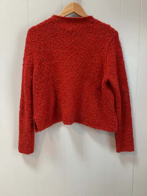 Aerie Red Boucle Mock Neck Sweater Size Large - Image 2