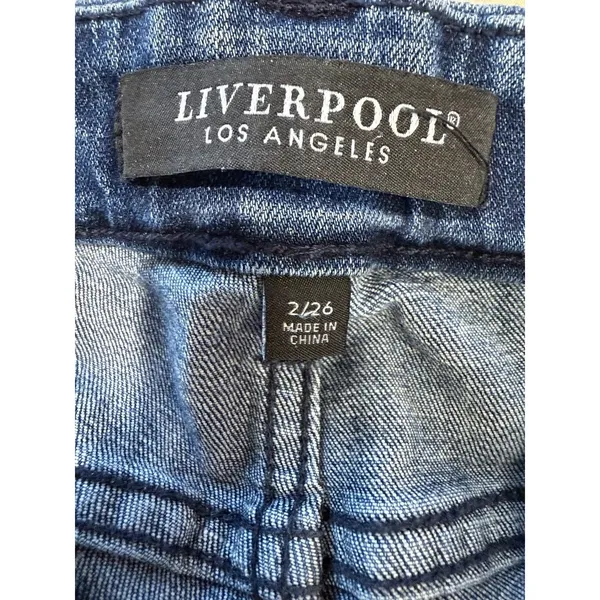 Liverpool Los Angles Women’s Gia Glider Crop Blue Denim Pull On Jeans Size 2/26 - Image 6
