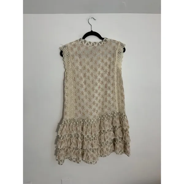 Kitsch + Pop Edition Mini Embroidered Ruffle Dress‎ size S/M - Image 3