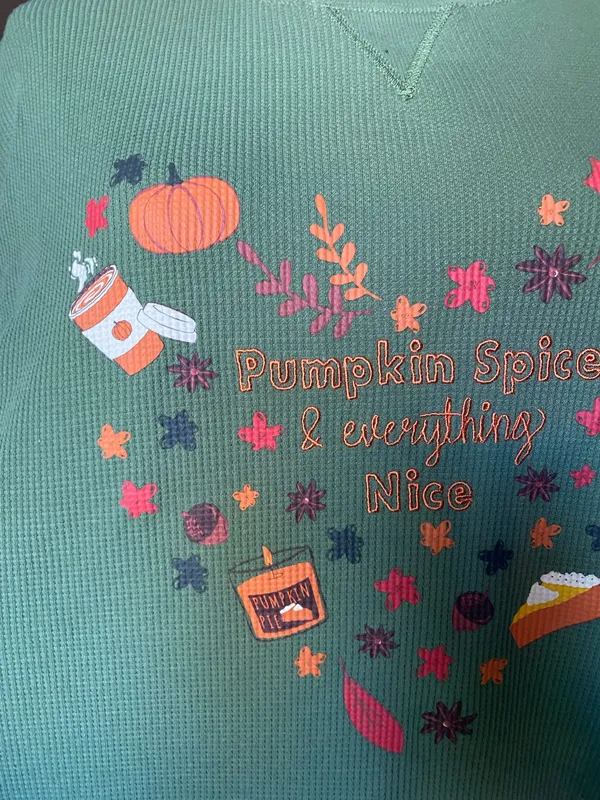 Feeling Festive Pumpkin Spice Waffle Knit Long Sleeve Top - Image 4