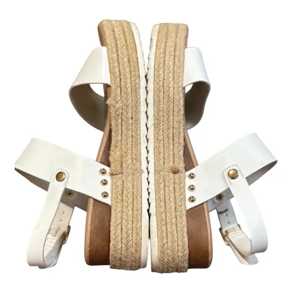 Xappeal Amelia Platform Sandals Womens‎ 7 White Espadrille Studded Buckle Strap - Image 10
