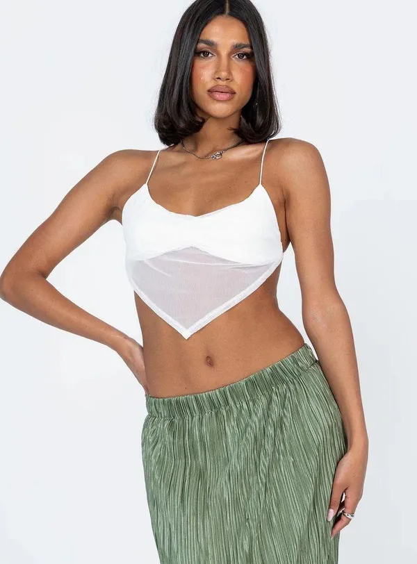 Princess Polly White Backless Tie Top - Image 3