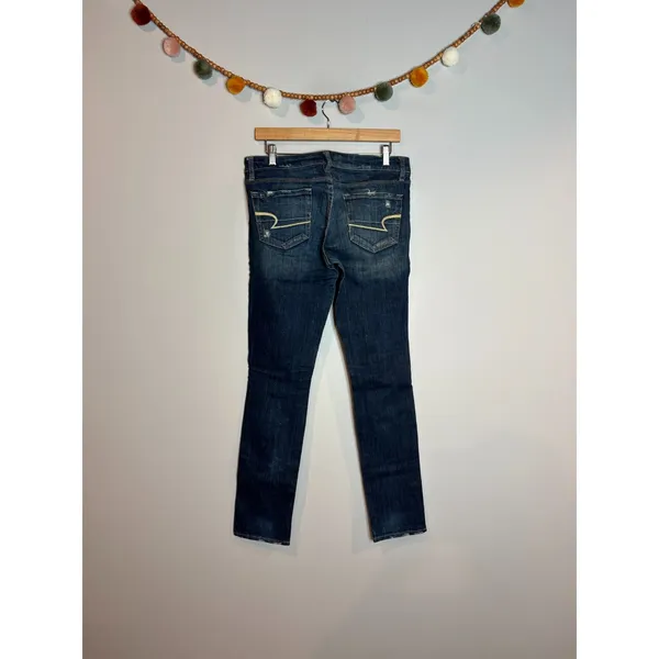 Y2K American Eagle Skinny 77 dark wash jeans - Image 3
