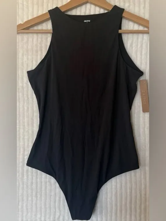 Skims Fits Everybody High Neck Black Bodysuit NWT Size Small Onyx - Image 4
