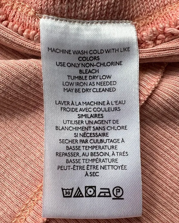 Pilcro Cropped Cut Off Short Sleeve Sweatshirt Pink Coral Medium - Image 11
