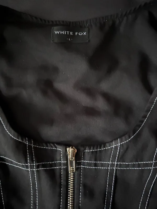 White Fox Black Zip-Up Corset - Image 2