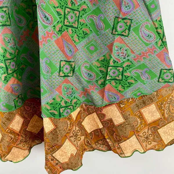 Reversible Maxi Wrap Skirt BINS705 Green - Image 3