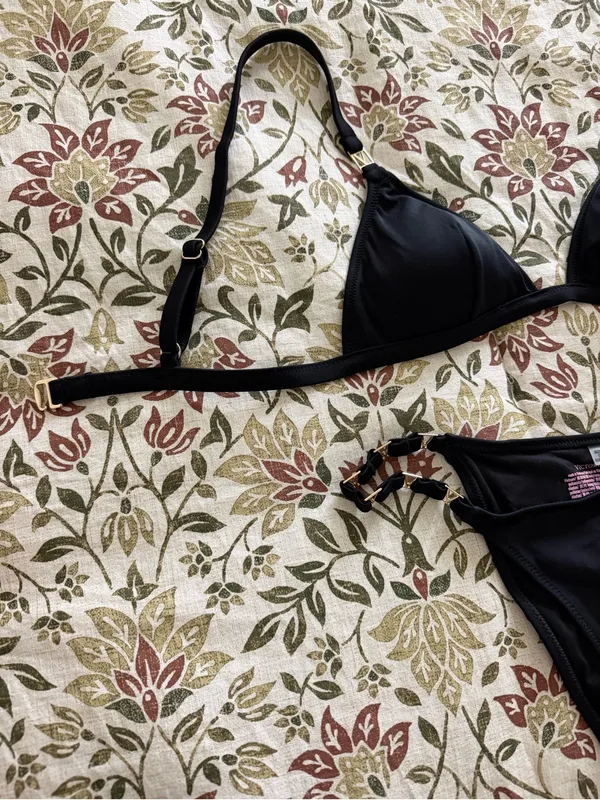 Victoria’s Secret Women’s Sexy Black Bikini Swimming Suit Set 2 Piece Size Small - Image 2