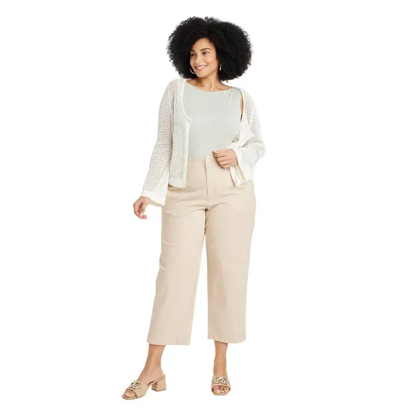 NWT A New Day Womens High-Rise Straight Ankle Chino Pants 89476958 Tan Brown 17 - Image 3