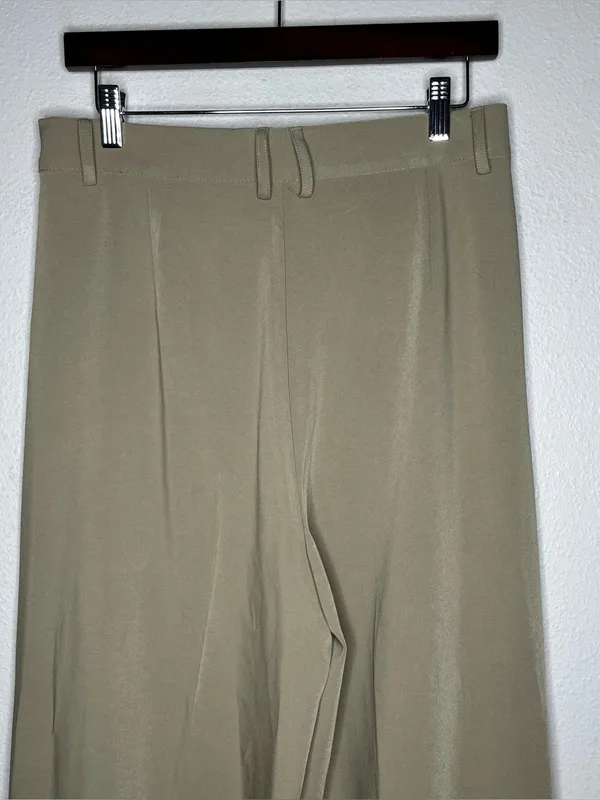 Meshki Jemima Wide Leg Pleated Trouser Pants in Olive Green Office Career - Image 6