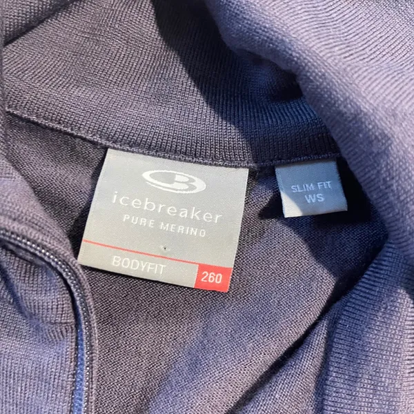 Icebreaker Bodyfit 260 Merino Wool Top Women Small Purple Quarter Zip Base Layer - Image 4