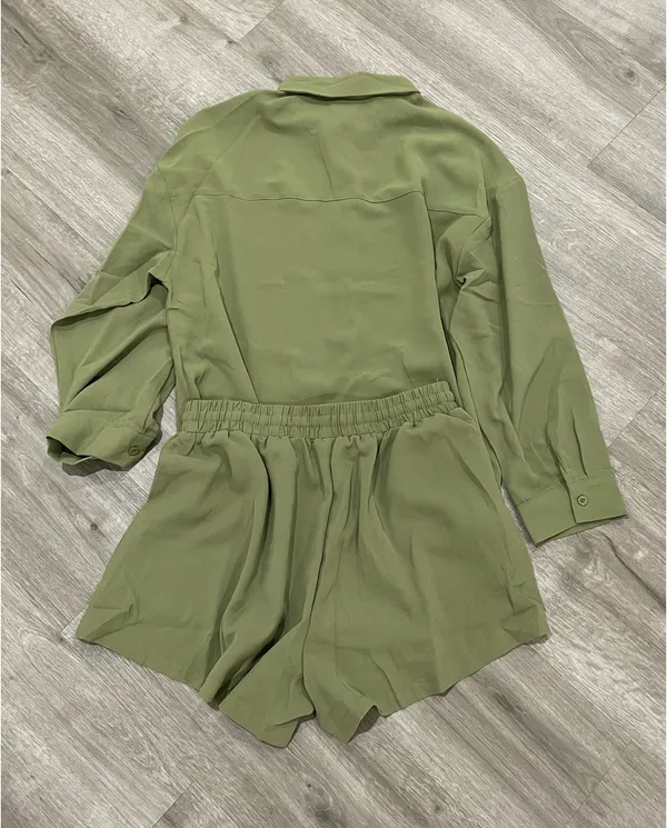 Green 2 piece long sleeves lounge set Size M - Image 4