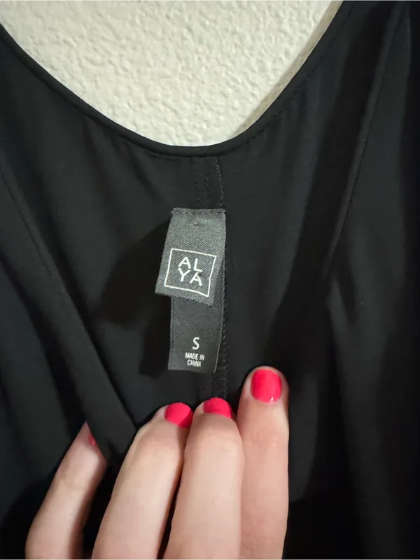 Alya Black Spaghetti-Strap Mini Slip Dress - Image 2