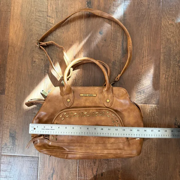 STEVE MADDEN brown top handle purse with detachable crossbody strap - Image 10
