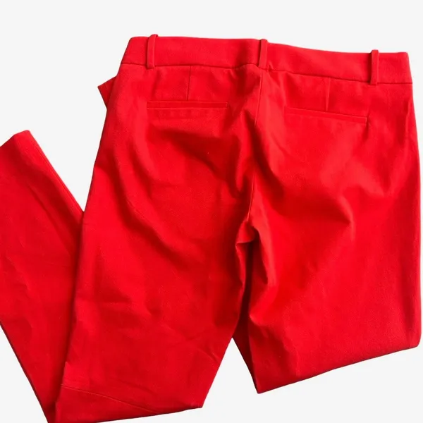 J.Crew Minnie Pants Women's 6 Tall Red Stretch Twill Preppy Work Quiet Luxury - Image 3