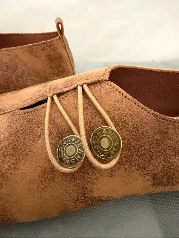 Flat Shoes Jeans Women’s Size 41 EU Brown Suede Lace Up Flat Shoes(B202) - Image 6