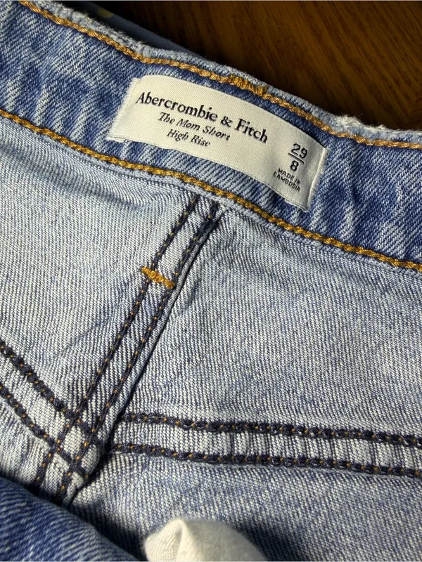 Abercrombie & Fitch Blue Distressed Denim Cutoff Shorts - Image 7