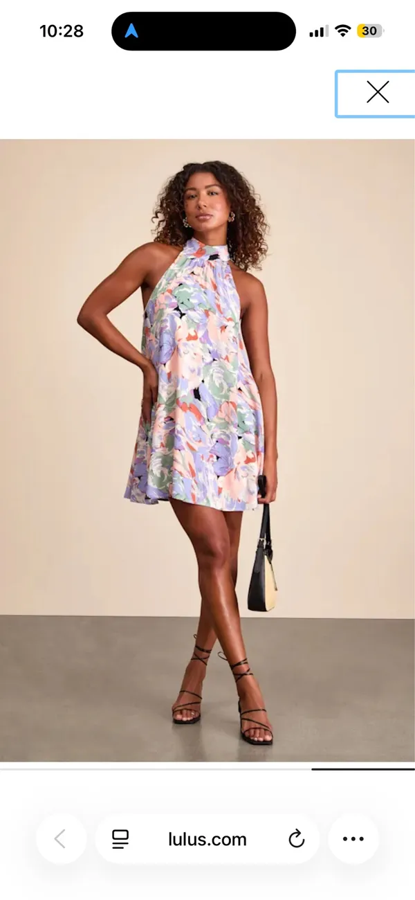 Lulus Tied Back To You Lavender Multi Floral Print Mini Shift Dress - Image 2