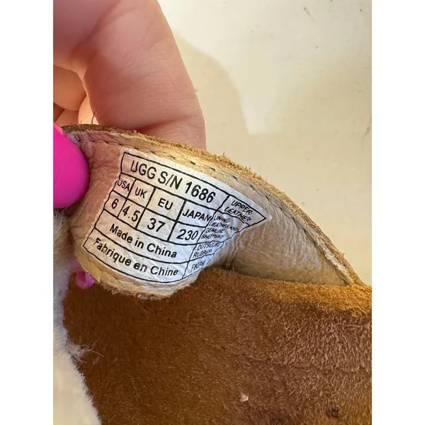 UGG Australia Leather‎ Thong Sandals Women Size 6 Brown Shearling Lined Boho - Image 8