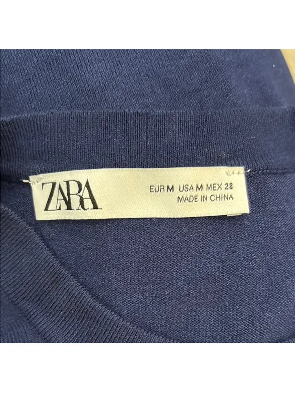 Zara Navy Sleeveless Crewneck Knit Tank - Image 2